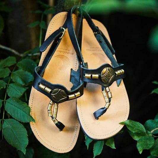 Handcrafted Quality Greek Sandals - Black