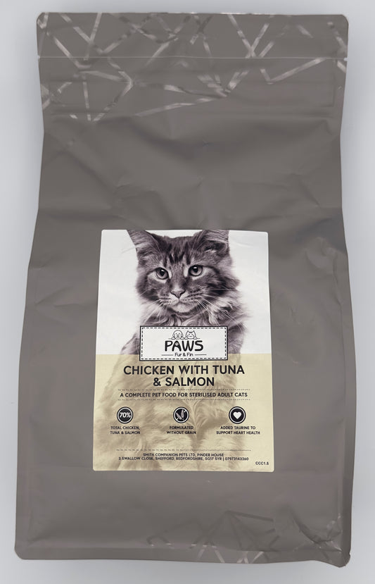 Chicken, Tuna And Salmon Kibble (70% Meat) - Adult